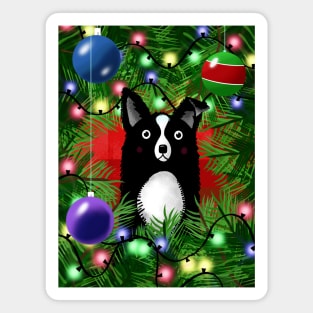 The Collie and the Christmas Tree Magnet